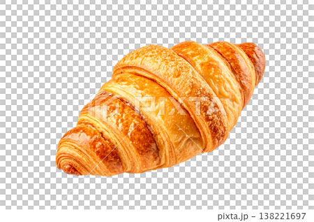 Croissant bread isolated on transparent background Croissant bread isolated on transparent background 138221697