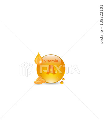 Vitamin A Supplement Capsule and Oil Drop Health Stock Illustration. 138222101