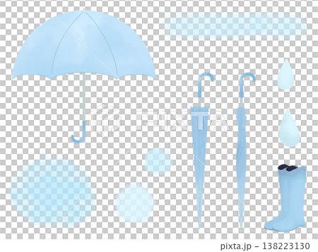 梅雨の雨素材セット 梅雨の雨素材セット 138223130