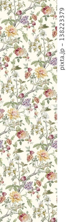 Collection of delicate vintage floral seamless patterns with soft muted pastel and neutral tones Collection of delicate vintage floral seamless patterns with soft muted pastel and neutral tones 138223379