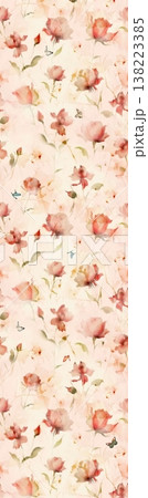 Collection of delicate vintage floral seamless patterns with soft muted pastel and neutral tones 138223385