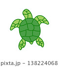 Cartoon style aquatic reptile symbol in green showing endangered species and underwater ecosystem protection theme 138224068