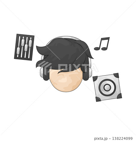 Illustration of Music Producer 138224099