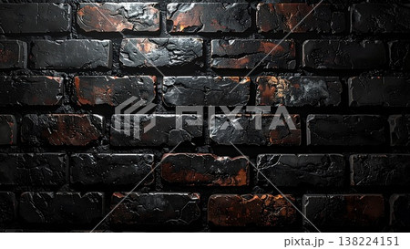 不気味なレンガのイメージ 背景素材 16:9サイズ AI生成素材 138224151