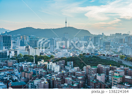 Seoul, South Kora - Oct. 25, 2025 : N Seoul Tower and City Skyline under Clear Blue Sky in Seoul, South Korea Seoul, South Kora - Oct. 25, 2025 : N Seoul Tower and City Skyline under Clear Blue Sky in Seoul, South Korea 138224164