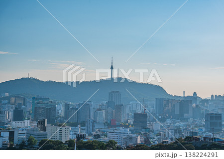 Seoul, South Kora - Oct. 25, 2025 : N Seoul Tower and City Skyline under Clear Blue Sky in Seoul, South Korea 138224291