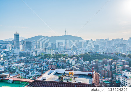 Seoul, South Kora - Oct. 25, 2025 : N Seoul Tower and City Skyline under Clear Blue Sky in Seoul, South Korea Seoul, South Kora - Oct. 25, 2025 : N Seoul Tower and City Skyline under Clear Blue Sky in Seoul, South Korea 138224295