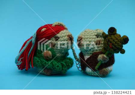 Pair of Handmade Crochet Amigurumi Capybara Toys 138224421