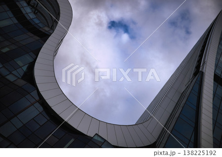 modern skyscrapers in business district modern skyscrapers in business district 138225192