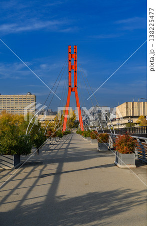 Maglivi Bridge in Tbilisi in Autumn Fog, Winter Snowfall, or on a Rainy Day. Atmospheric Conditions. 138225477