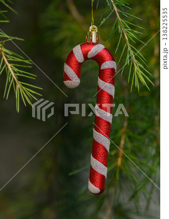 Traditional Red-and-White Candy Cane winter holidays Traditional Red-and-White Candy Cane winter holidays 138225535