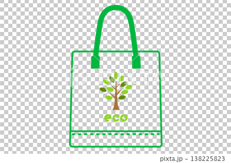 葉が茂った木のエコバッグ シンプル線画のベクターイラスト 葉が茂った木のエコバッグ シンプル線画のベクターイラスト 138225823