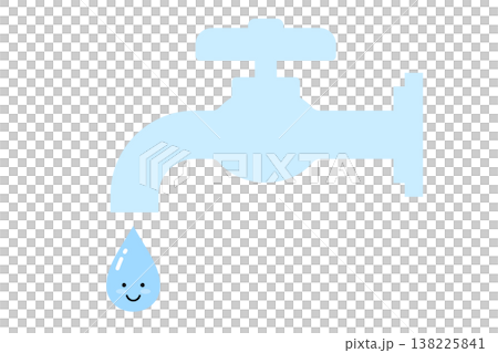 水龍頭滴落的水滴的可愛造型 138225841