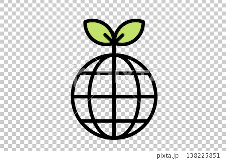 一幅簡單的線條畫向量插圖,代表生態和環境:地球上的一顆嫩芽。 一幅簡單的線條畫向量插圖,代表生態和環境:地球上的一顆嫩芽。 138225851