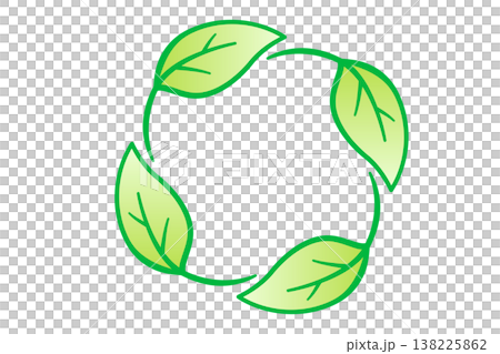 4枚の葉で円を描くエコシンボル シンプル線画ベクターイラスト 4枚の葉で円を描くエコシンボル シンプル線画ベクターイラスト 138225862