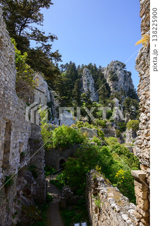 View from St. Hilarion Castle to Mountain and Trees, Northern Cyprus 138225900