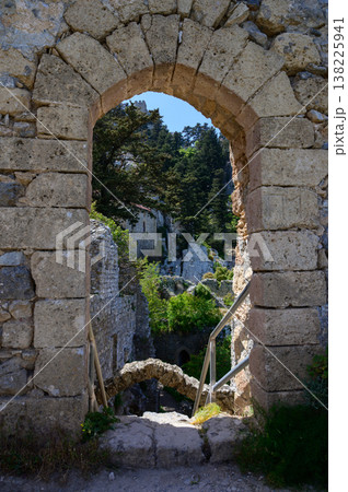 View Through the Arch of St. Hilarion Castle, Northern Cyprus 138225941