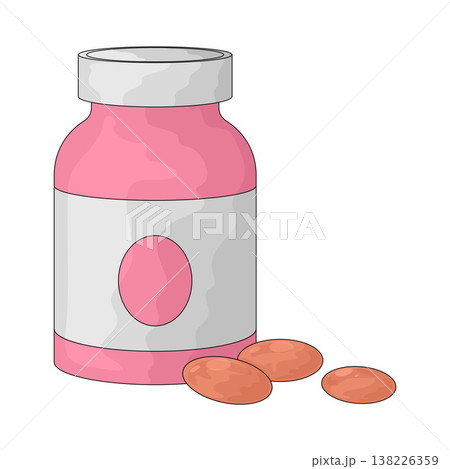 Illustration of Pill Bottle 138226359