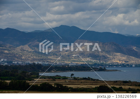 View of Cyprus Coastal Mountains and Blue Sea View of Cyprus Coastal Mountains and Blue Sea 138226569