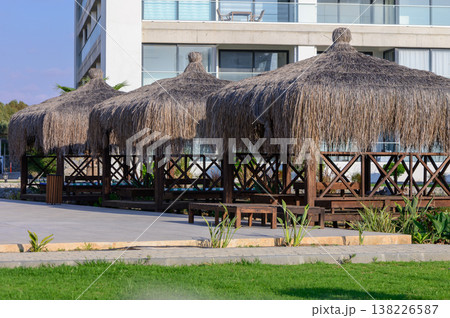 Modern beach bungalows with swimming pool in sunny Cyprus Modern beach bungalows with swimming pool in sunny Cyprus 138226587