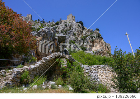 Explore the medieval interior of St. Hilarion Castle in Northern Cyprus, with ancient stone walls, narrow passages, and a mysterious historical atmosphere. Explore the medieval interior of St. Hilarion Castle in Northern Cyprus, with ancient stone walls, narrow passages, and a mysterious historical atmosphere. 138226660