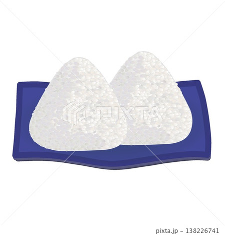 皿に乗ったおにぎりのイラスト 138226741