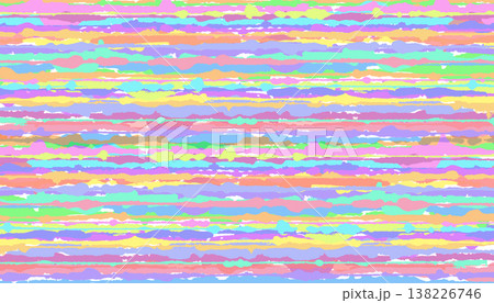 偶然から生まれた彩りアート、手書きのボーダーペイント	 138226746
