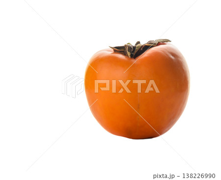 Ripe persimmon isolated on white background Ripe persimmon isolated on white background 138226990