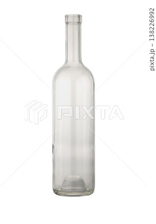 Empty white wine bottle on white background Empty white wine bottle on white background 138226992