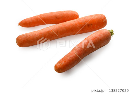 Three carrots on white background Three carrots on white background 138227029