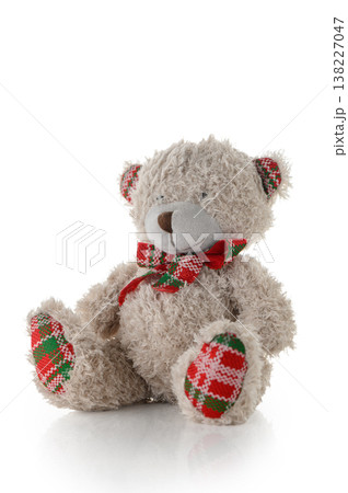 Cute plush teddy bear stuffed toy isolated on white Cute plush teddy bear stuffed toy isolated on white 138227047