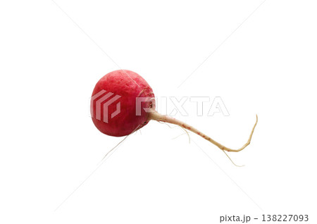 Fresh red radish bulbs on white background 138227093