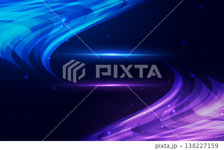 Modern abstract technology background featuring dynamic purple and blue geometric. Modern abstract technology background featuring dynamic purple and blue geometric. 138227159