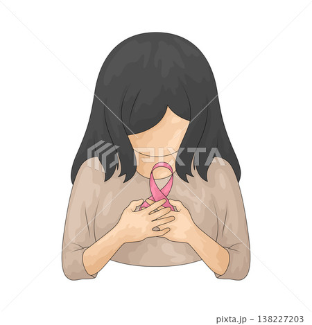Illustration of Women Supporting Breast Cancer Awareness Illustration of Women Supporting Breast Cancer Awareness 138227203