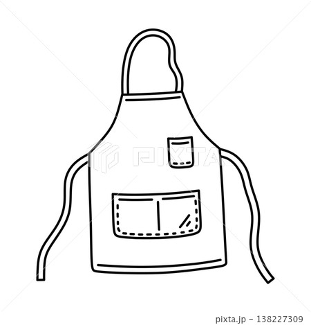 Hand-drawn kitchen apron illustration Hand-drawn kitchen apron illustration 138227309