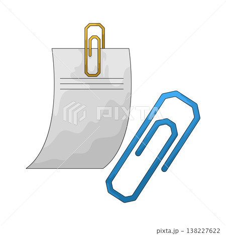 Illustration of Paperclip Illustration of Paperclip 138227622