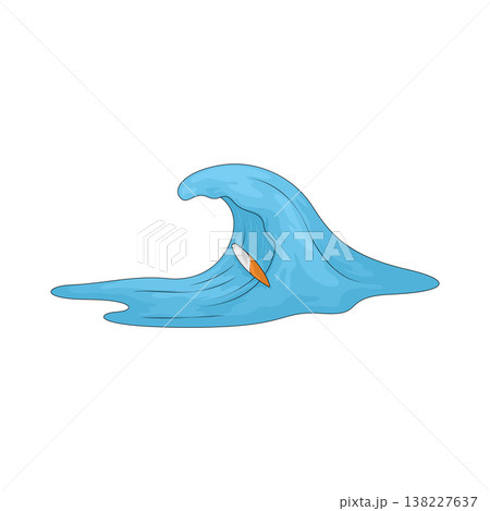 Illustration of Surfboard on wave 138227637