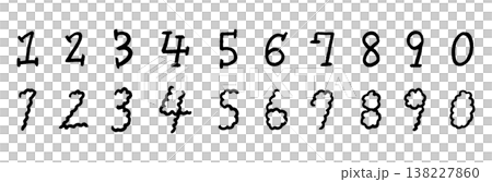 シンプルな手書き数字の素材 シンプルな手書き数字の素材 138227860