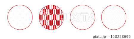 和柄, 伝統模様, 七宝, 青海波, 麻の葉, 亀甲, 紗綾形, 市松模様, 和風デザイン 和柄, 伝統模様, 七宝, 青海波, 麻の葉, 亀甲, 紗綾形, 市松模様, 和風デザイン 138228696