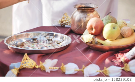 Ganesh Chaturthi puja offerings for devotion and religious ritual 138229108
