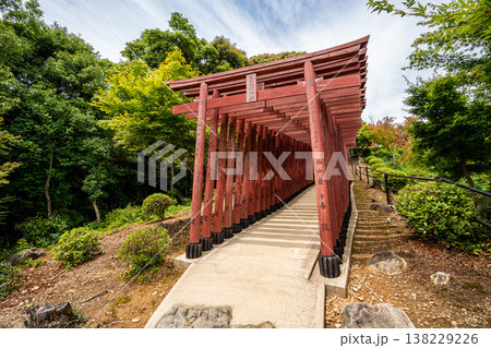 Red Tori gate in Yutoku Inari Shrine, famous shrine  dedicated to Inari in  Kashima, Saga, Kyushu 138229226