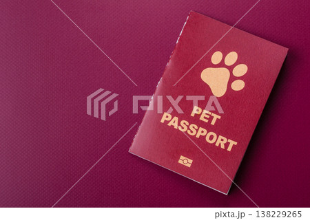A pet passport is a document for a cat, dog, or other animal. A pet passport 138229265