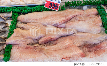 Cat fish fillets in fresh fish market Cat fish fillets in fresh fish market 138229459