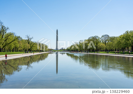 View of Washington Monument from the Lincoln Memorial in Washington, D.C. in sunny day View of Washington Monument from the Lincoln Memorial in Washington, D.C. in sunny day 138229460