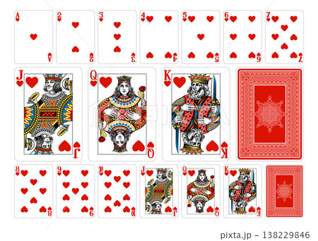 Playing Cards Deck Hearts Designs Playing Cards Deck Hearts Designs 138229846