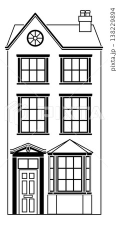 House Old Building Outline Illustration House Old Building Outline Illustration 138229894