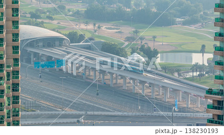 Metro station services both the Dubai Internet City and Dubai Media City districts of Dubai, as well as Golf Club timelapse Metro station services both the Dubai Internet City and Dubai Media City districts of Dubai, as well as Golf Club timelapse 138230193