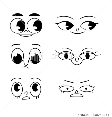 Cartoon eyes for facial expression and illustration 138230234