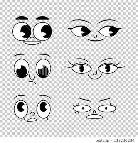 Cartoon eyes for facial expression and illustration 138230234