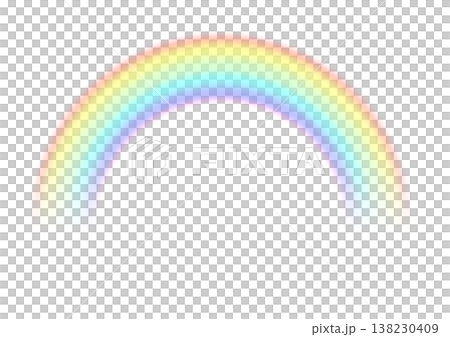 略帶模糊、半透明的彩虹效果插圖（半圓形） 138230409